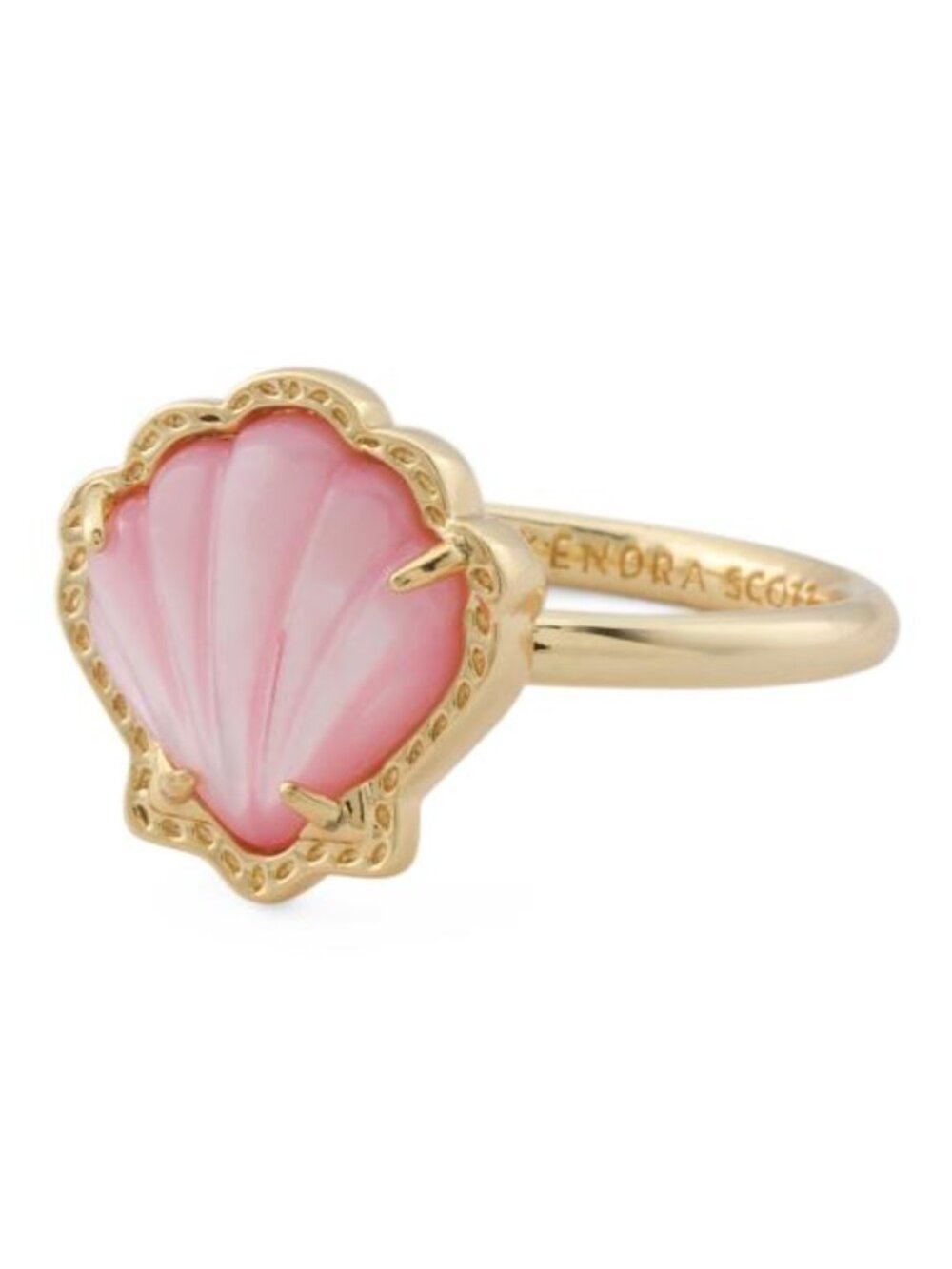 KENDRA SCOTT Gold Blush Mother Of Of Pearl Brynne Shell Band Ring